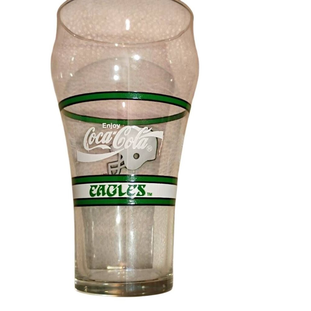 Vintage 1980s Philadelphia Eagles 6" Coca Cola Bell Shaped NFL Collectors Glass